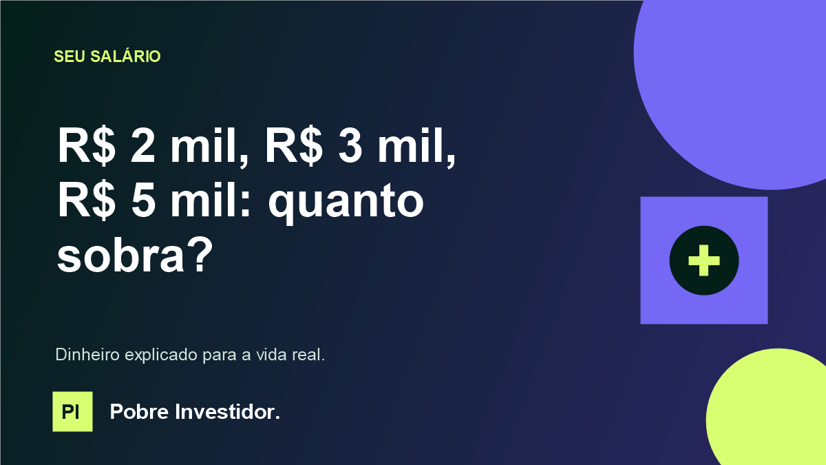 Salário bruto de dois, três e cinco mil reais — quanto sobra